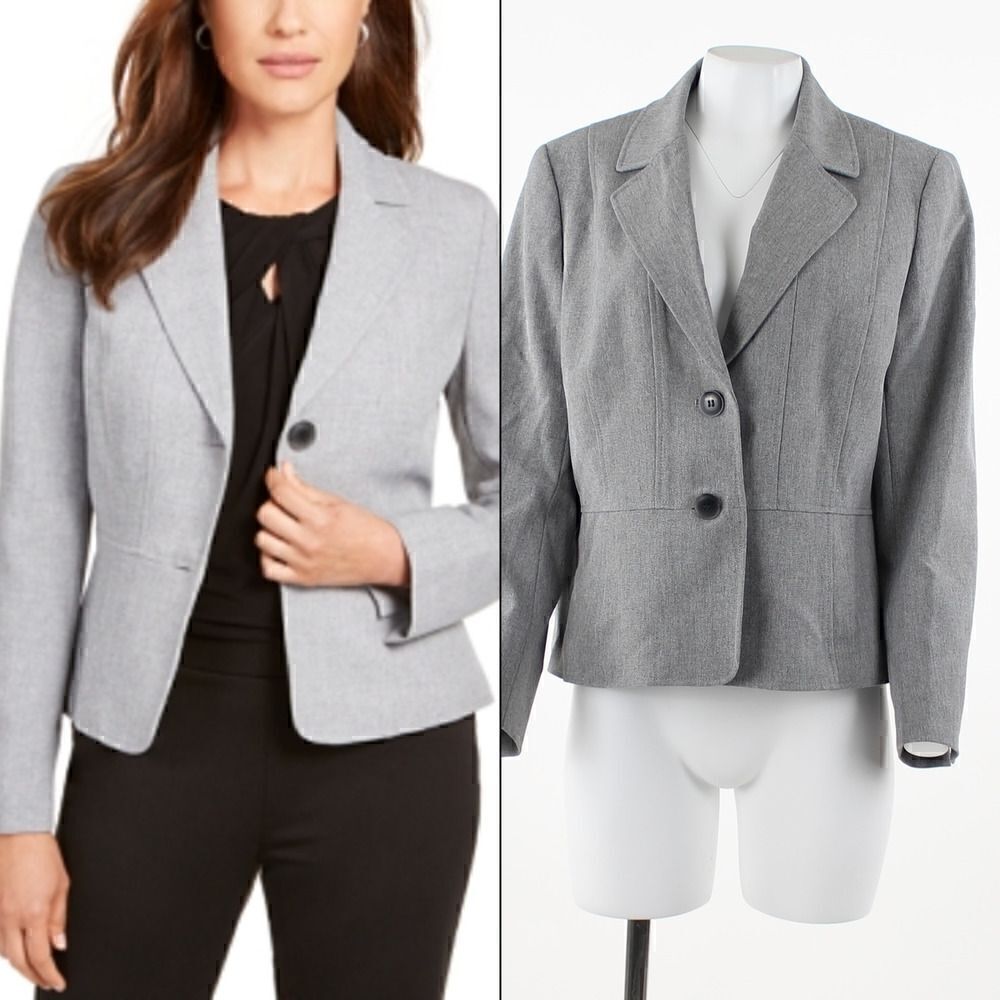 Kasper Two-Button Jacket Grey Black